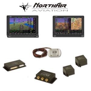 Kit Skyview doppio monitor HDX 10" con PFD ( parte volo ) + GPS + EMS ( parte motore ) , 2 batterie bkp, vis. sintetica